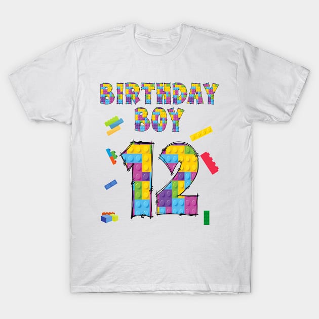 12th Happy Birthday Boy Gift T-Shirt by mansoury